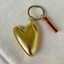 Pink/ Gold Leather Heart Keyring / Charm, thumbnail 6 of 6