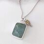 The Duo Aquamarine Necklace, Sterling Silver, thumbnail 3 of 11