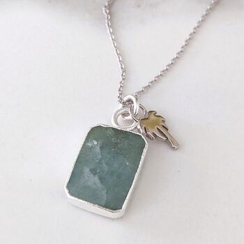 The Duo Aquamarine Necklace, Sterling Silver, 3 of 11