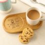 Personalised Children’s Drawing Solid Oak Tea And Biscuit Board, thumbnail 2 of 9