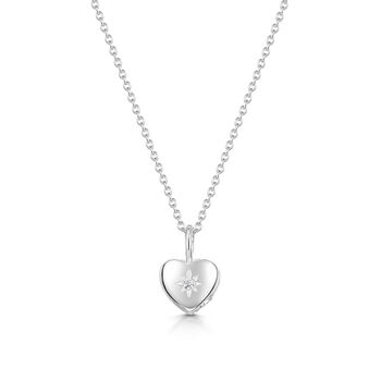Tiny Crystal Heart Urn Ashes Necklace – Silver, 4 of 7