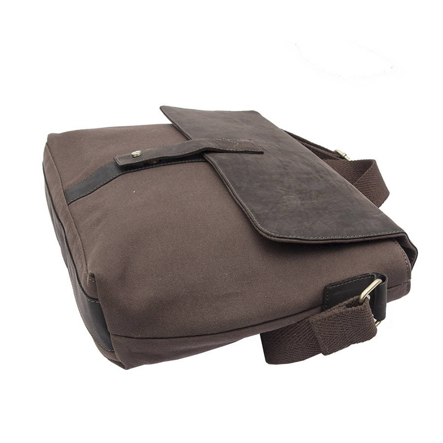 Waxed Canvas And Leather Messenger Bag By Wombat | www.speedy25.com