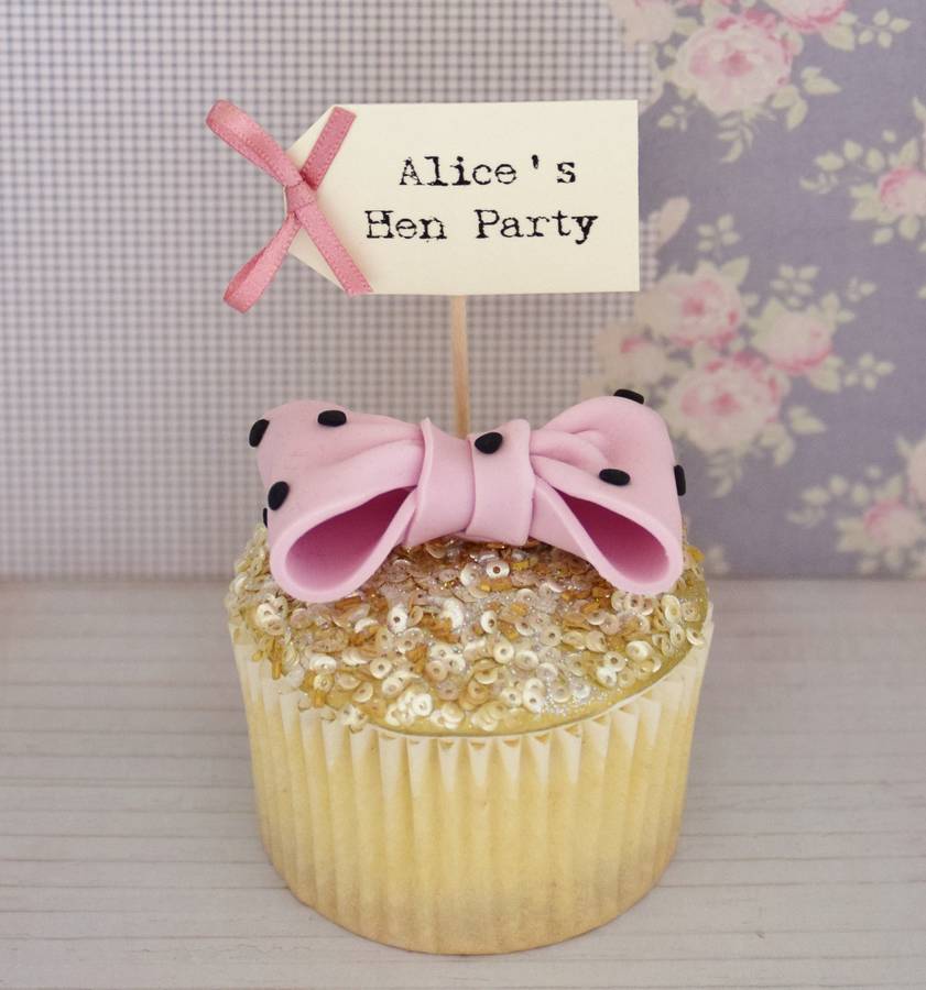 Set Of Ten 'Hen Party' Personalised Cupcake Toppers, 1 of 6