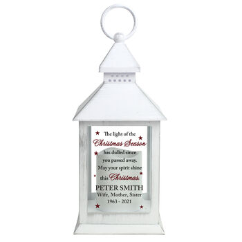 Personalised Christmas Memorial White Lantern, 5 of 5