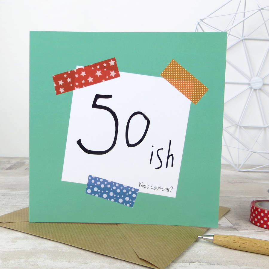 Birthday '50ish …Who's Counting?' Funny Birthday Card, 1 of 4