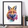 Painterly Fox Portrait Illustration Art Print, thumbnail 4 of 4