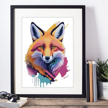 Painterly Fox Portrait Illustration Art Print, 4 of 4