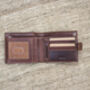 Personalised Mens Tan And Brown Leather Wallet Rfid, thumbnail 7 of 11