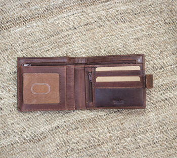 Personalised Mens Tan And Brown Leather Wallet Rfid, 7 of 11