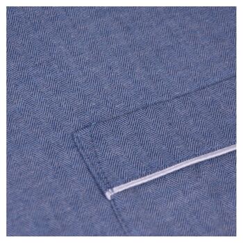 Ladies Pyjamas Brushed Cotton Blue Capri, 3 of 5