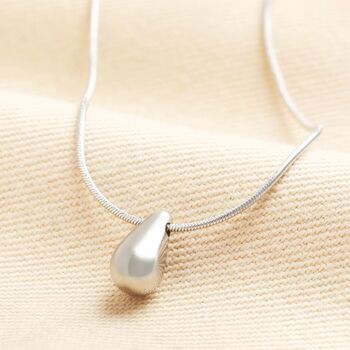 Stainless Steel Teardrop Necklace In Silver, 2 of 4
