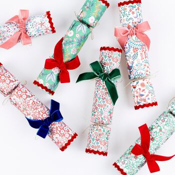 Set Of Six Liberty Print Velvet Bow Crackers, 2 of 7