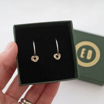 9ct Gold And Silver 30th Birthday Hoop Earrings, 9 of 10