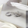 Sterling Silver Angelic Feather Hoop Earrings, thumbnail 4 of 5
