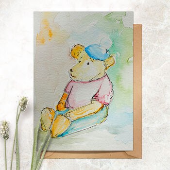 Set Of Hand Painted Teddy Bear Greetings Cards, 4 of 4