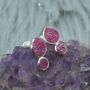 Raw Ruby Stud Earrings: July Birthstone, thumbnail 2 of 5