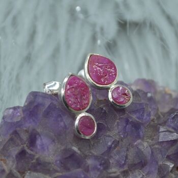 Raw Ruby Stud Earrings: July Birthstone, 2 of 5