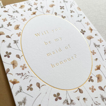 Lilla Floral Maid Of Honour Card, 3 of 4