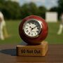 Cricket Ball Clock With Personalised Wood Plinth, thumbnail 3 of 12