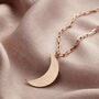 Personalised Large Moon Necklace On Link Chain, thumbnail 4 of 8