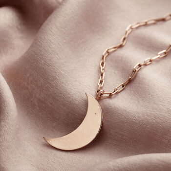 Personalised Large Moon Necklace On Link Chain, 4 of 8