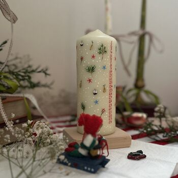Hand Painted Christmas Advent Pillar Candle, 3 of 5