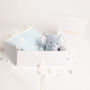Blue Elephant Toy And Rattle Blanket Baby Gift Set, thumbnail 4 of 6