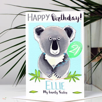 Personalised Koala Relation Birthday Card, 5 of 9
