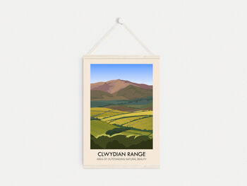 Clwydian Range Aonb Travel Poster Art Print, 6 of 8