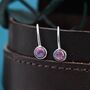 Sterling Silver Purple Opal Drop Earrings, thumbnail 5 of 12