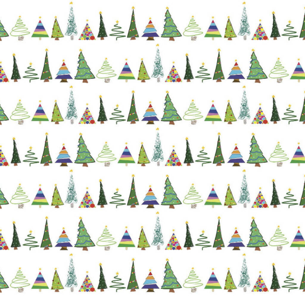Christmas Trees Eco Wrapping Paper Three Sheets