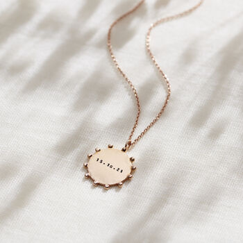 Personalised Cluster Crown Disc Necklace, 5 of 9