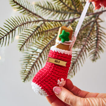 Personalised Mini Knitted Christmas Stocking, 3 of 3