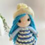 Handmade Pink Hair Crochet Doll With A Hat, thumbnail 9 of 12