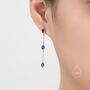 Sapphire Blue Cz Marquise Dangle Drop Stud Earrings, thumbnail 1 of 12