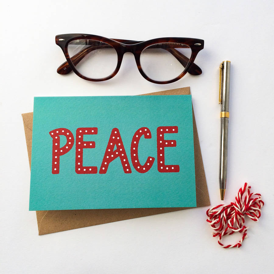 Peace christmas greeting card by rosie jo's 