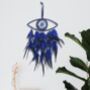 Blue Eye Dream Catcher With Black Feather, thumbnail 3 of 6