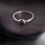 Round Amethyst Ring In Sterling Silver, thumbnail 1 of 3
