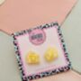 Cheese Glitter Stud Earrings / Gift For Cheese Lovers / Cheese And Wine Night Studs, thumbnail 4 of 4