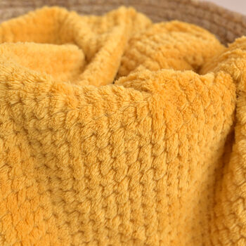 Personalised Mustard Honeycomb Baby Blanket, 3 of 7