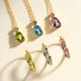 Pink Ruby And Amethyst Pear Cut Pendant Necklace In Sterling Silver And Gold Vermeil, thumbnail 10 of 11