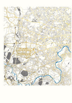 Set Of Three London Metallic Map Gold Streets, 3 of 5