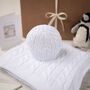 White Cable Baby Blanket And Hat Gift Set, thumbnail 1 of 12