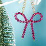 Hot Pink Crystal Bow Tree Decoration, thumbnail 1 of 4