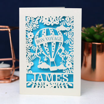 Personalised Papercut Bon Voyage Card, 5 of 9