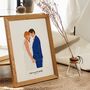 Christian Wedding Gift Couple Portrait With Bible Verse, thumbnail 2 of 12