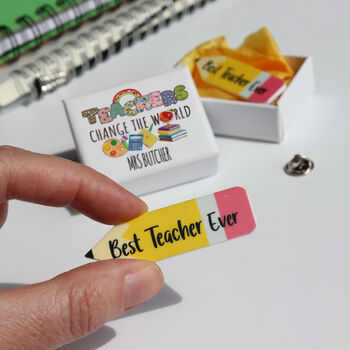Thank You Teacher Pin Matchbox Gift, 5 of 12