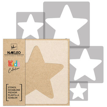 Reusable Plastic Stencils Five Pcs Stars With Brushes, 2 of 5