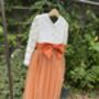 Long Sleeve Lace Burnt Orange Tulle Dress, thumbnail 4 of 7