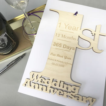 Personalised Giant 1st Wedding Anniversary Card, 11 of 11